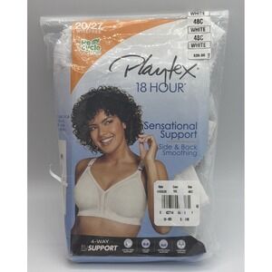 Playtex Women's 18 Hour Sensational Support Wire Free Bra White Style 20/27 48C